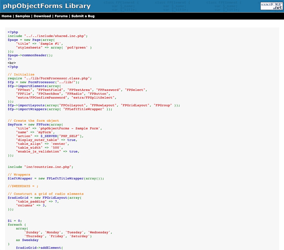 phpObjectForms preview